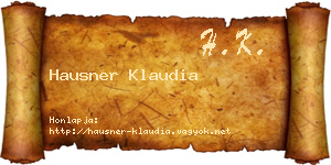 Hausner Klaudia névjegykártya
